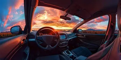 View from the driver's seat of a car